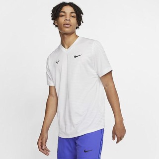 Top Nike Rafa Challenger Maneca Scurta Tennis Barbati Albi | LZIA-70286